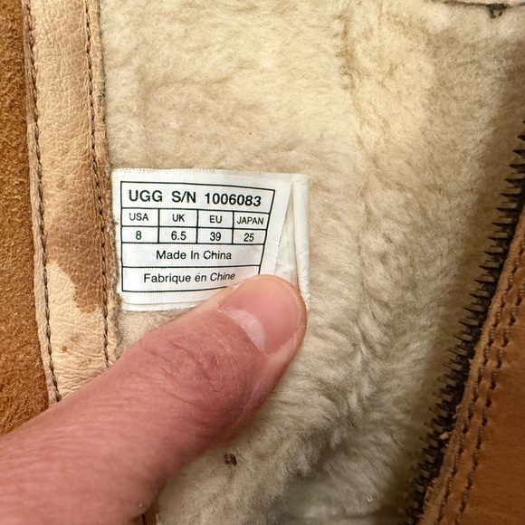 UGG Brown Leather Kaleen Winter Boots - Picture 6 of 7